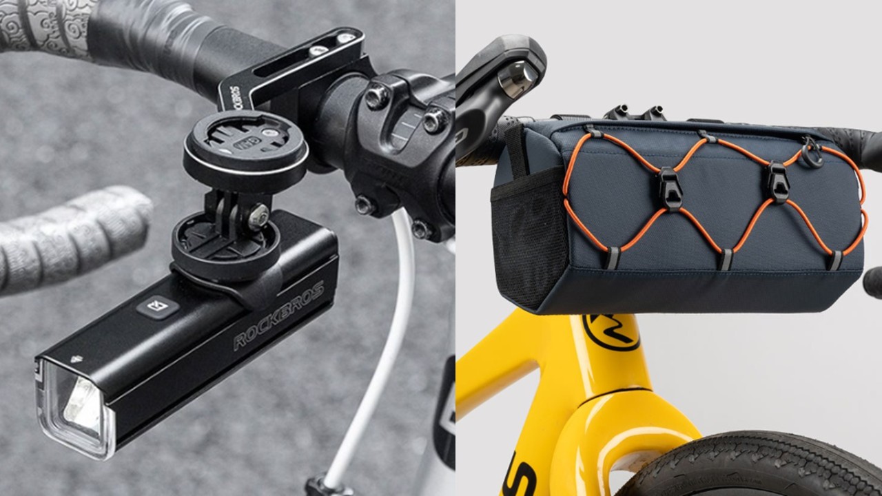 1378 락브로스 자전거 전조등 라이트 & 락브로스 크로스 생활방수 자전거 핸들바 가방