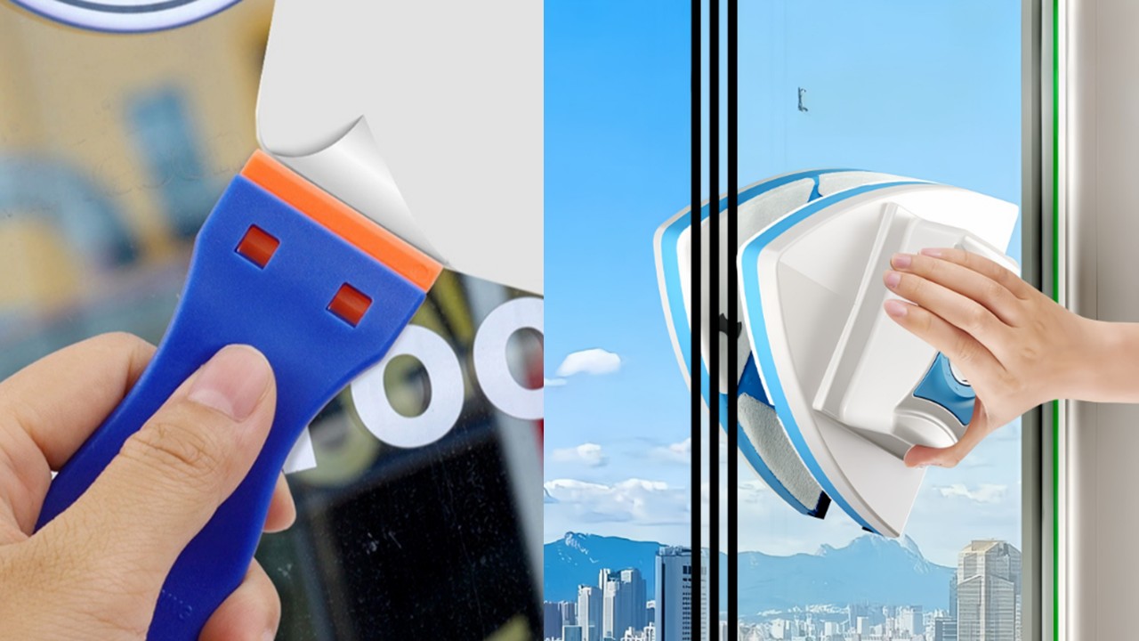 1388 스티커 제거기 스크래퍼 & 유리창 베란다 초강력 자석 창문닦이