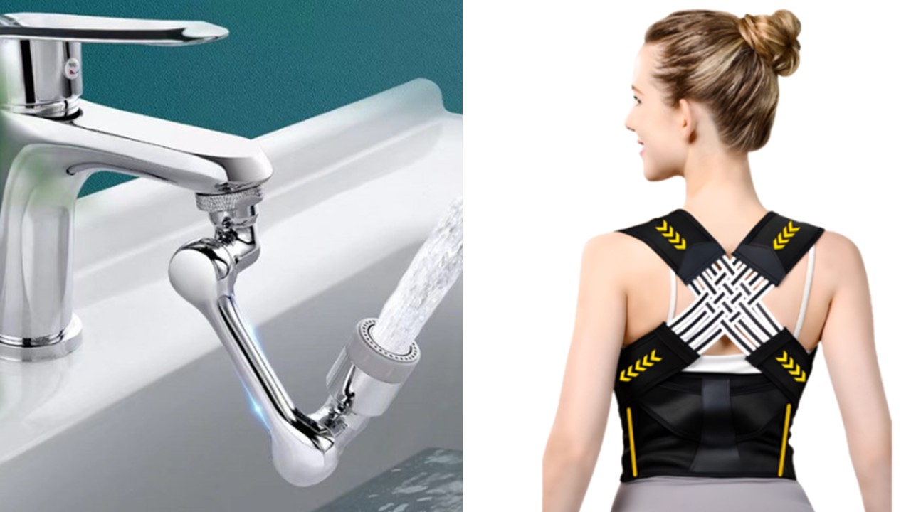 1393 가볍고 편안한 바른 자세 밴드 & 1080도 회전식 워터탭 수도꼭지 연결탭