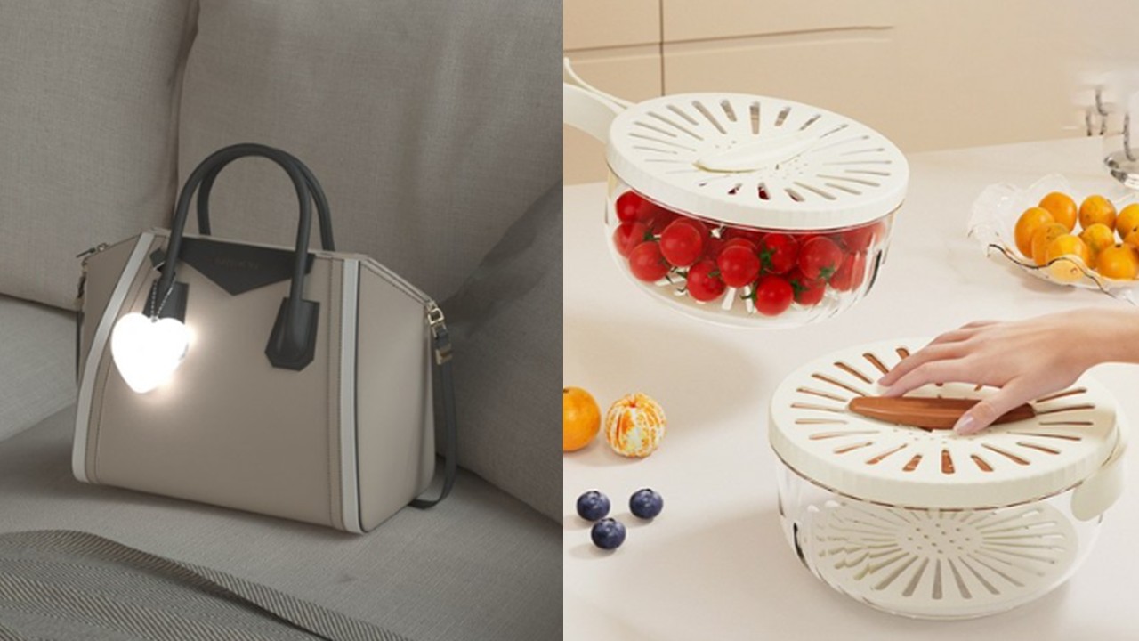 1429 하트 LED 터치 조명 & 과일 및 야채 세척 보관 바구니