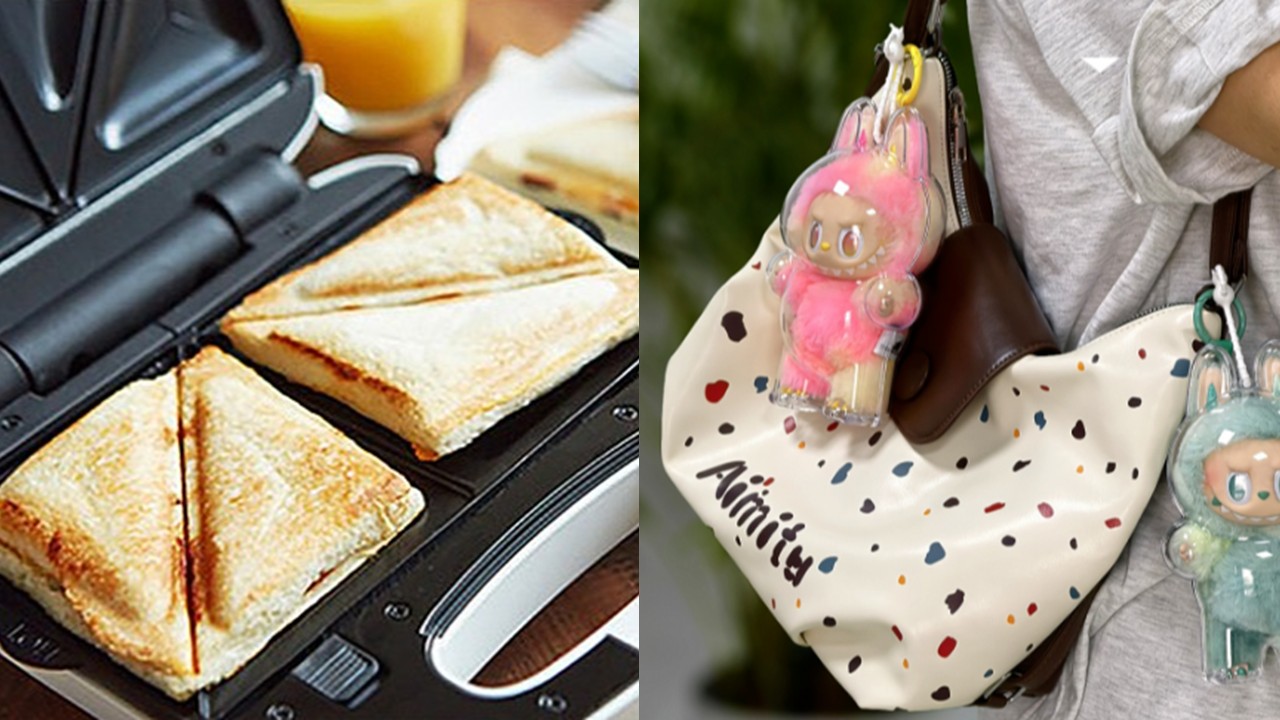 1409 라부부 인형 키링 투명 케이스 & 붕어빵 샌드위치 와플 메이커