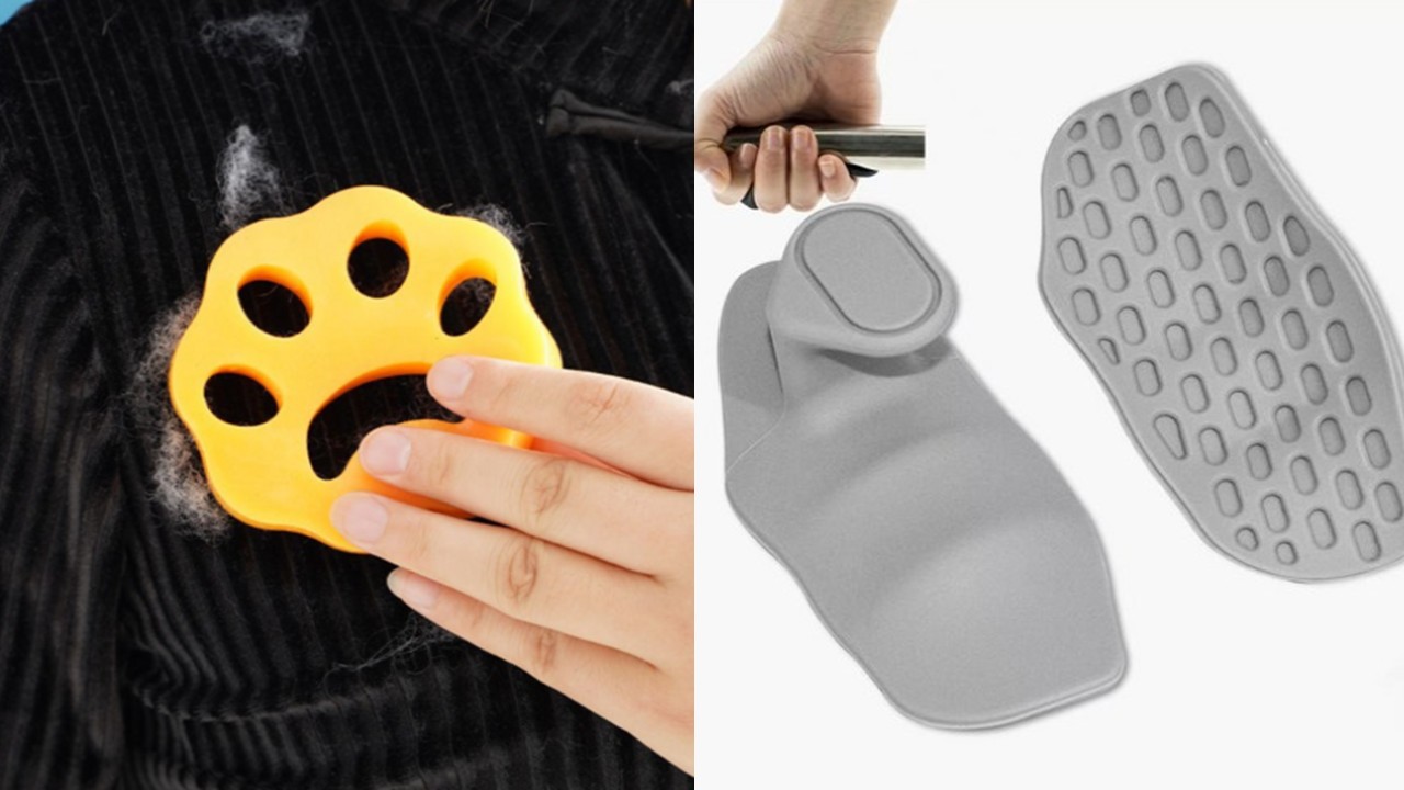 1412 웨이트 미끄럼 방지 실리콘 헬스 그립 & 털 먼지 제거 세탁볼