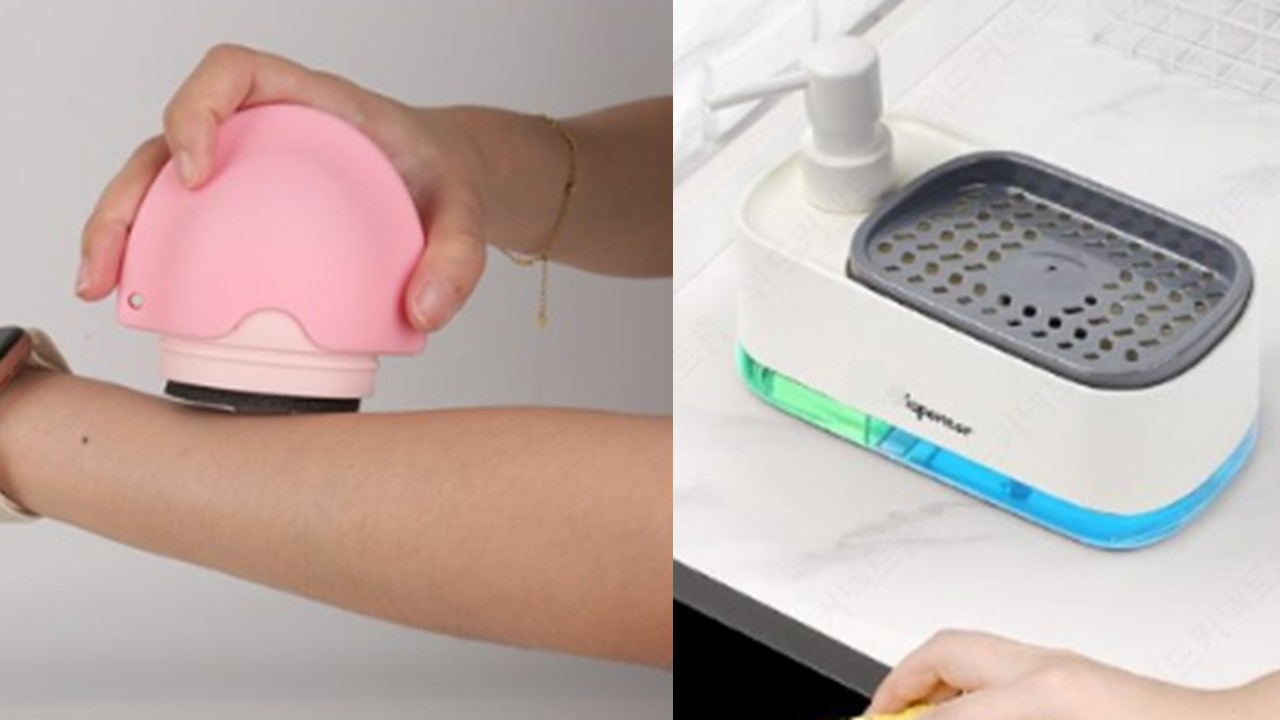 1402 실리콘 썬크림 롤러 & 올인원 주방세제 핸드워시 디스펜서 듀얼펌프