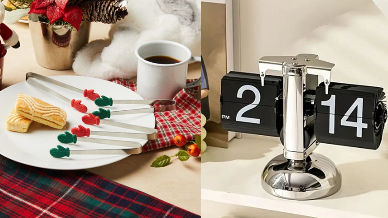 1398 실리콘 손모아 장갑 집게 & 빈티지 스타일 페이지 자동 터닝 탁상 시계