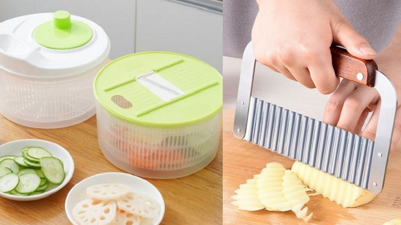 1405 야채 채소 탈수기 채칼 슬라이서 세트 & 스테인레스 웨이브칼