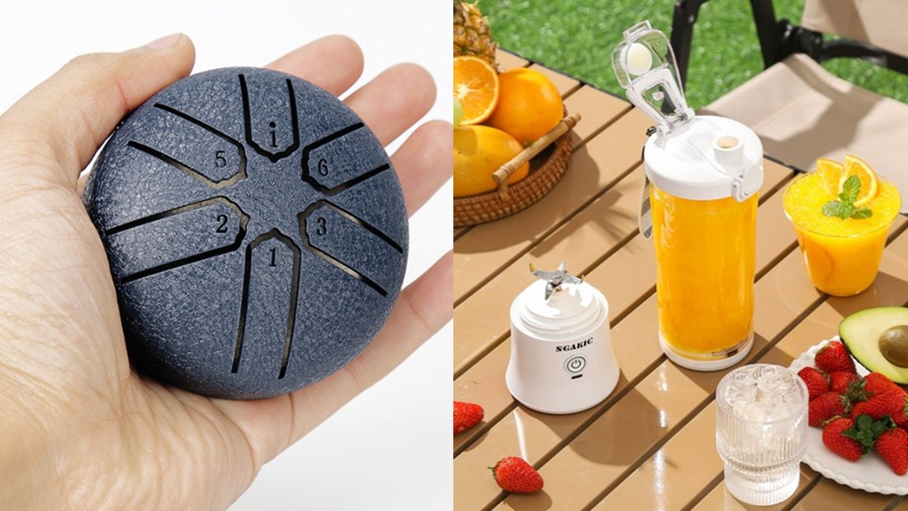 1416 6음 미니 텅드럼 & 휴대용 주스 얼음 믹서기 텀블러