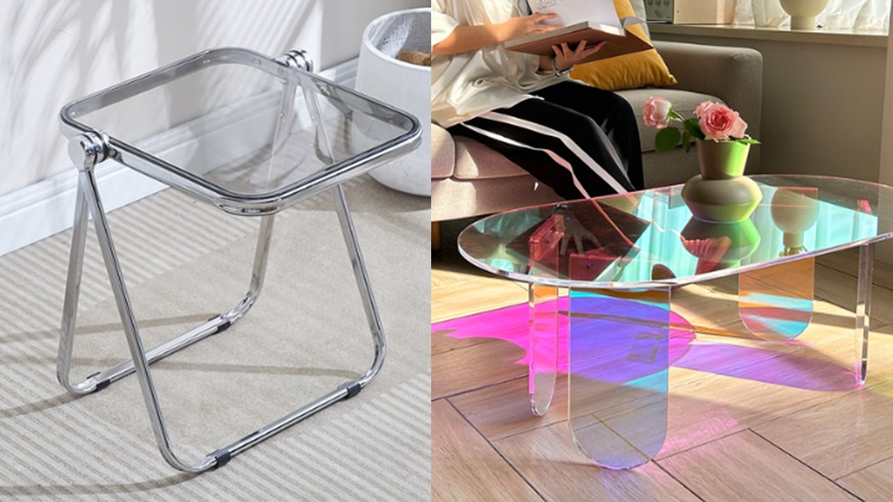 1435 아크릴 티테이블 & 아크릴 홀로그램 거실 테이블