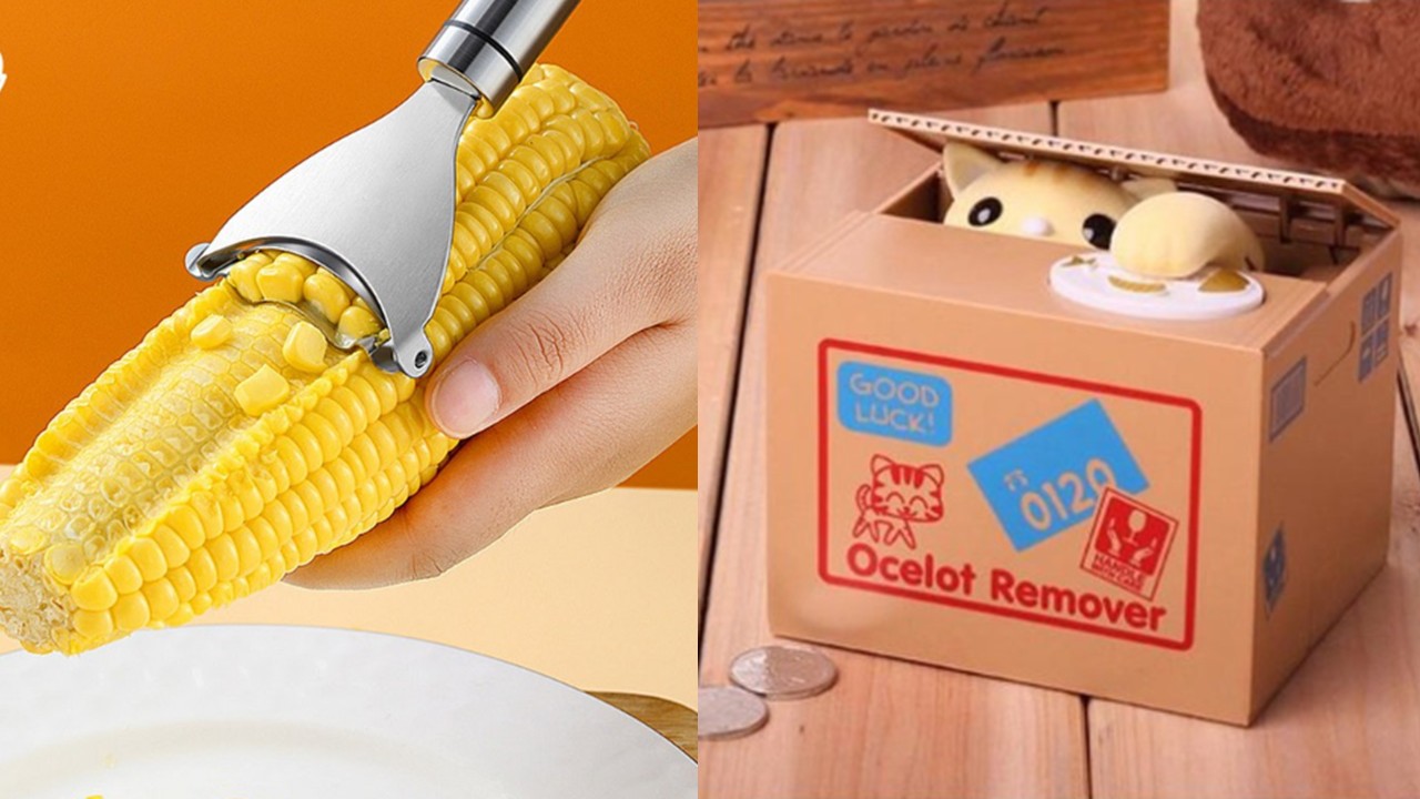 1452 스텐 옥수수 알 커터기 필러 & 귀여운 도둑고양이 저금통