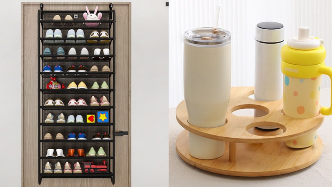 1453 문걸이 신발장 & 원목 텀블러 컵홀더