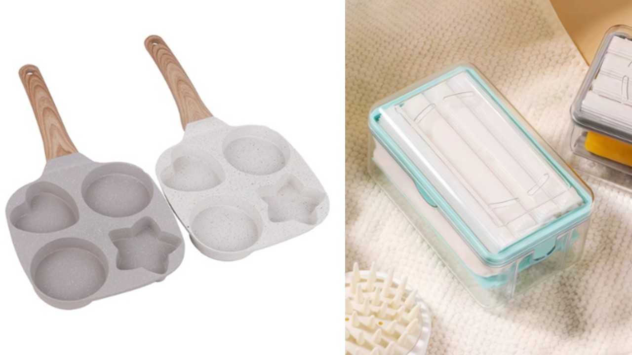 1464 별 하트 원 4구 후라이팬 & 비누 케이스 롤러