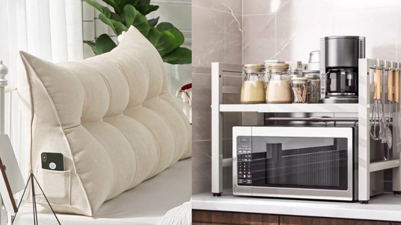 1460 침대 쿠션 & 길이조절 전자레인지 선반