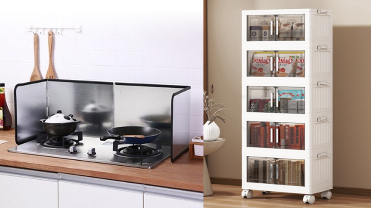 1483 스테인레스 가스렌지 가림막 & 이동식 접이식 수납장