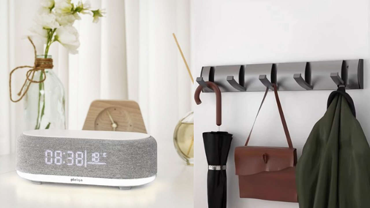 1493 6in1 패브릭 고속충전 LED 블루투스 스피커 & 무타공 알루미늄 접이식 도어 행거