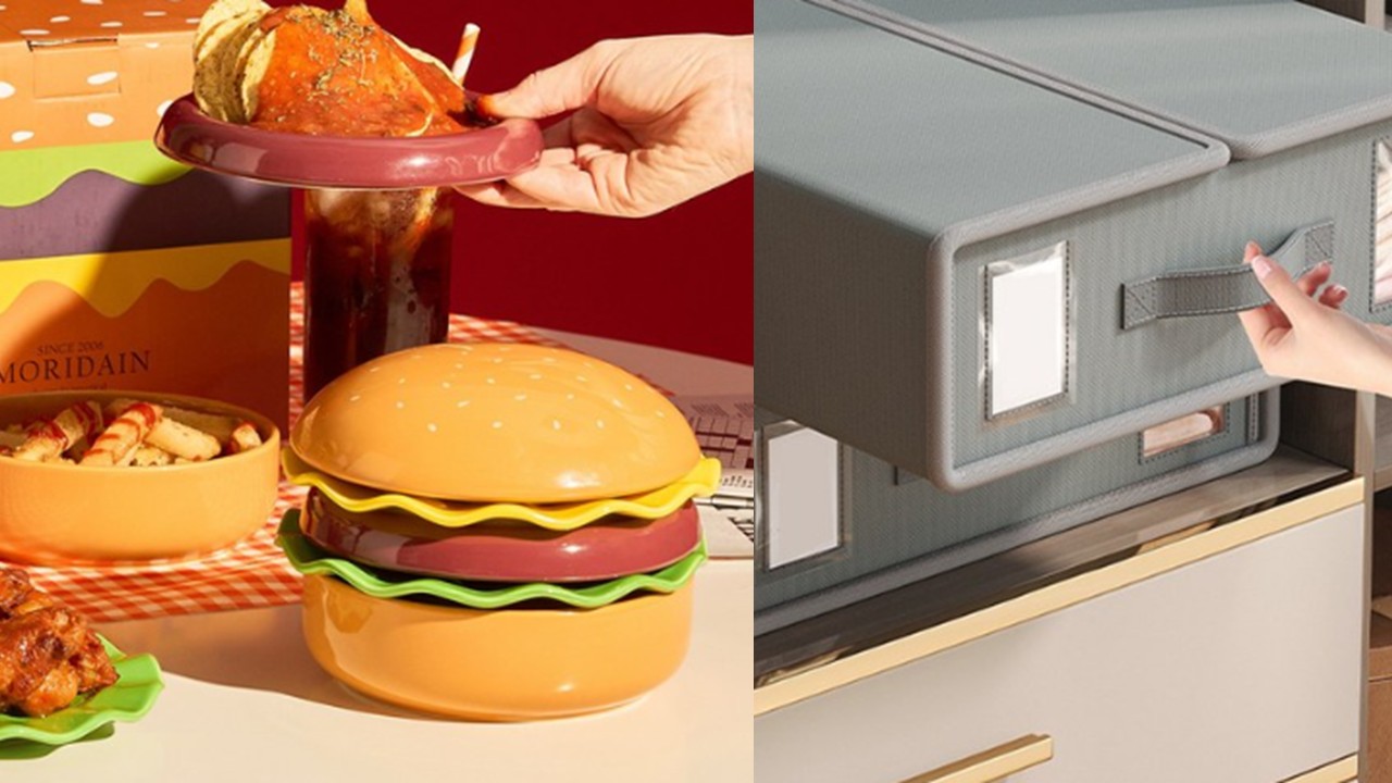 1485 접이식 의류 보관함 & 음료디스펜서 수도꼭지물통 & 버거 앤 플레이트 5p 세트 & 8가지 분사 노즐 수압 조절 호스 헤드