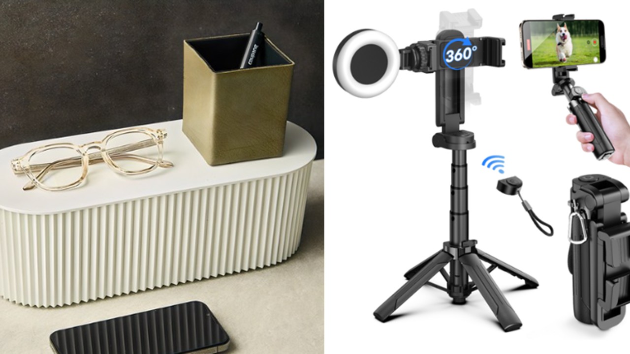 1482 템파보드 멀티탭 정리함 & 휴대폰 미니 삼각대 셀카봉