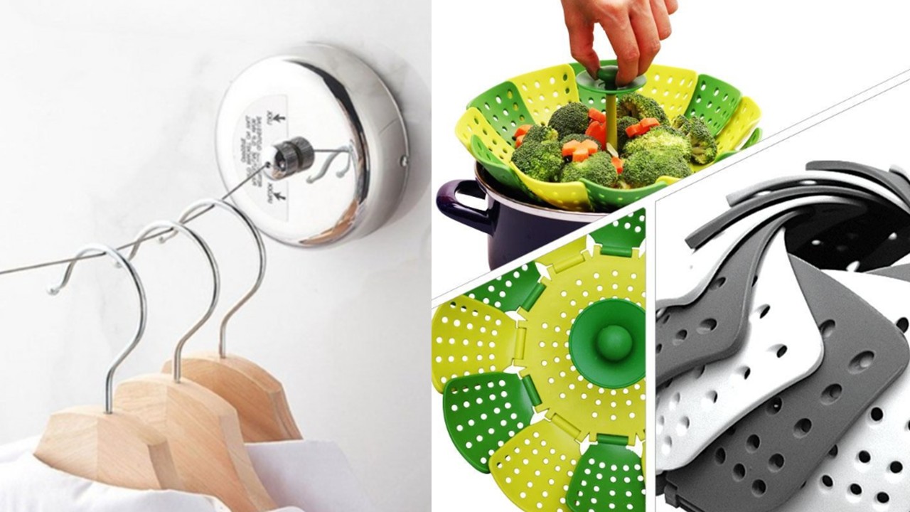 1511 스티머 바스켓 실리콘 찜기 & 스텐 미니 빨랫줄