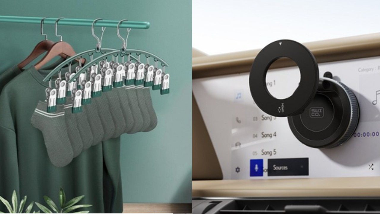 1503 맥세이프 차량용 무한흡착 핸드폰 거치대 & 다용도 양말 빨래 집게 건조 걸이