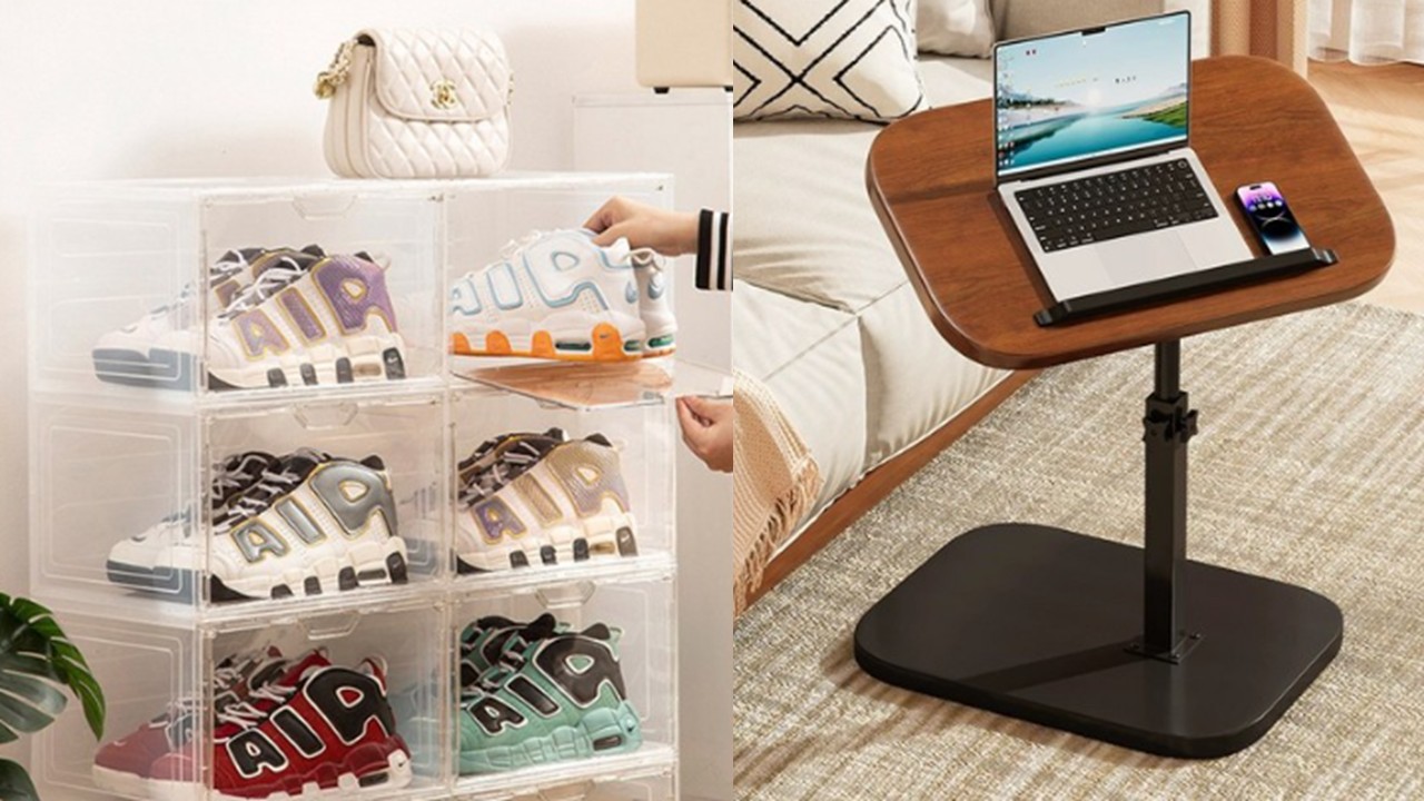 1513 아크릴 신발 정리 케이스 & 높이 각도 조절 사이드 테이블