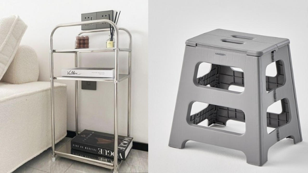 1509 침대 협탁 사이드 테이블 & 원터치 접이식 폴딩 의자