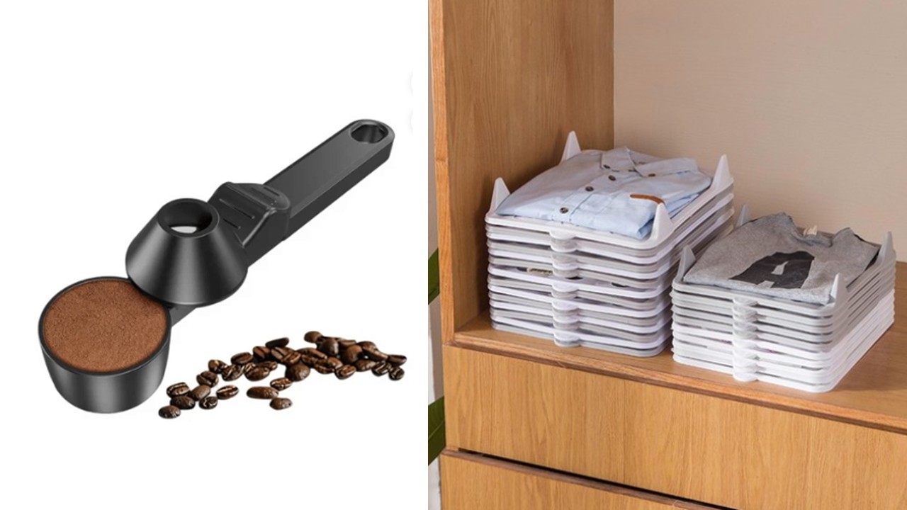 1524 슬라이딩 파우더 스푼 & 옷 바지 정리 접기 판