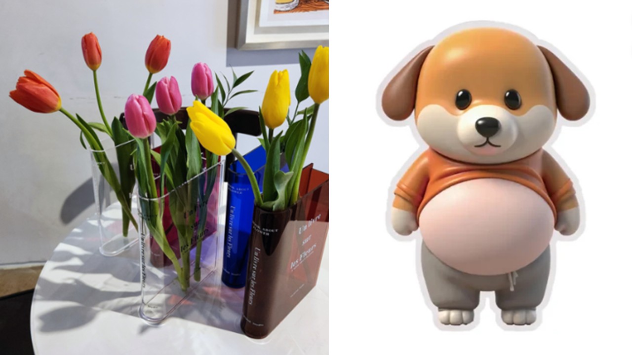 1521 책모양 아크릴 화병 & 댕댕이 뱃살 스티커