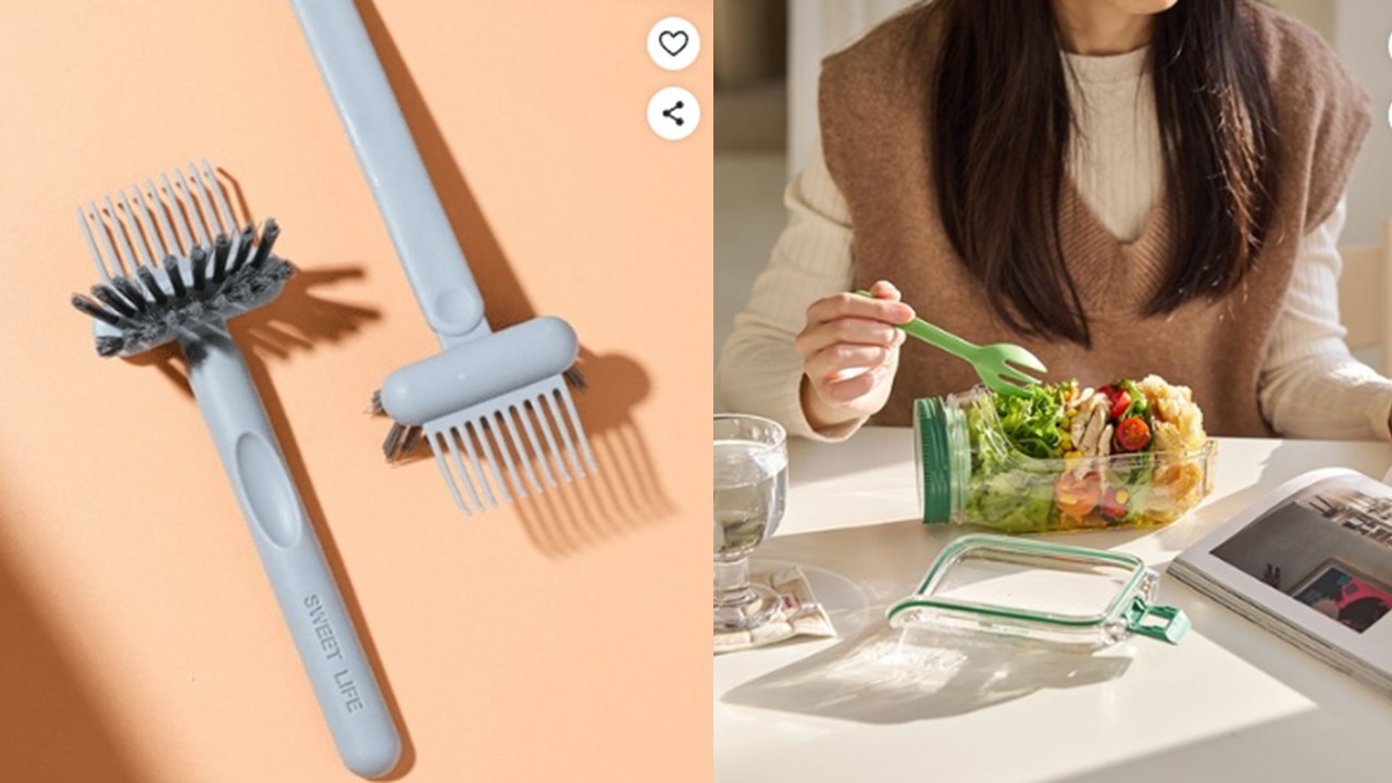 1548 빗 청소 브러쉬 & 샐러드 도시락