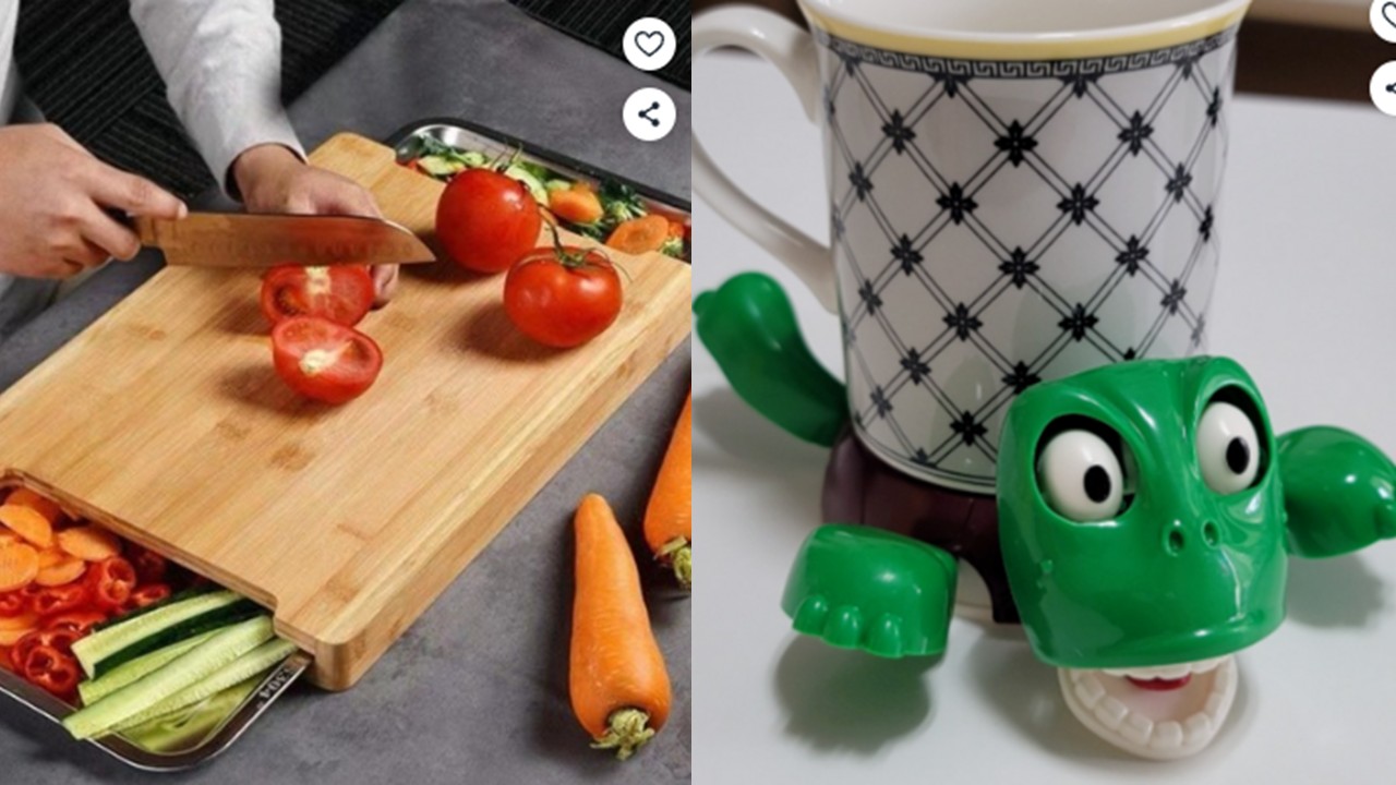 1540 서랍 도마 & 거북이 컵 받침대