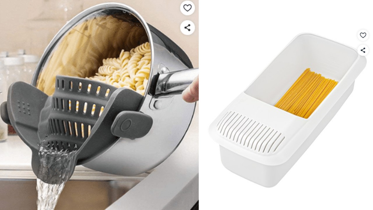 1544 만능 냄비 실리콘 채망 채반 면거름망 & 전자레인지 파스타 쿠커